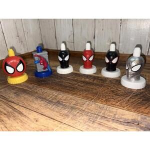 Good 2 Grow Bottle Toppers Marvel Spiderman Lot of 6 Different Versions